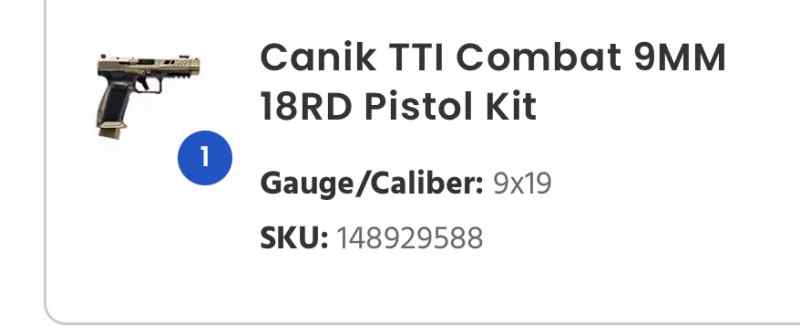 Canik TTI Combat $1300